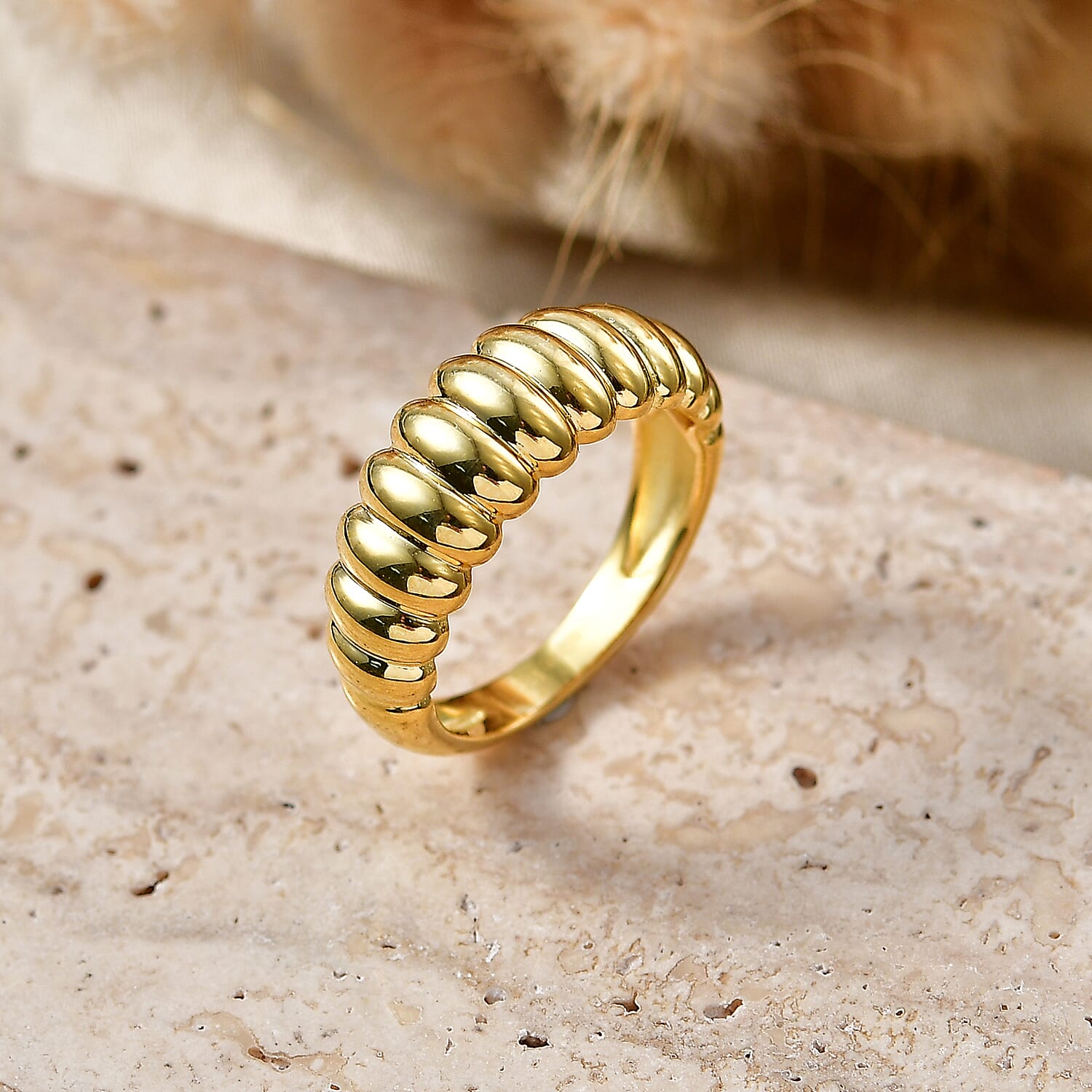 EverTrue Bronzella Collection - Scalloped Ring in 18K Gold Plating