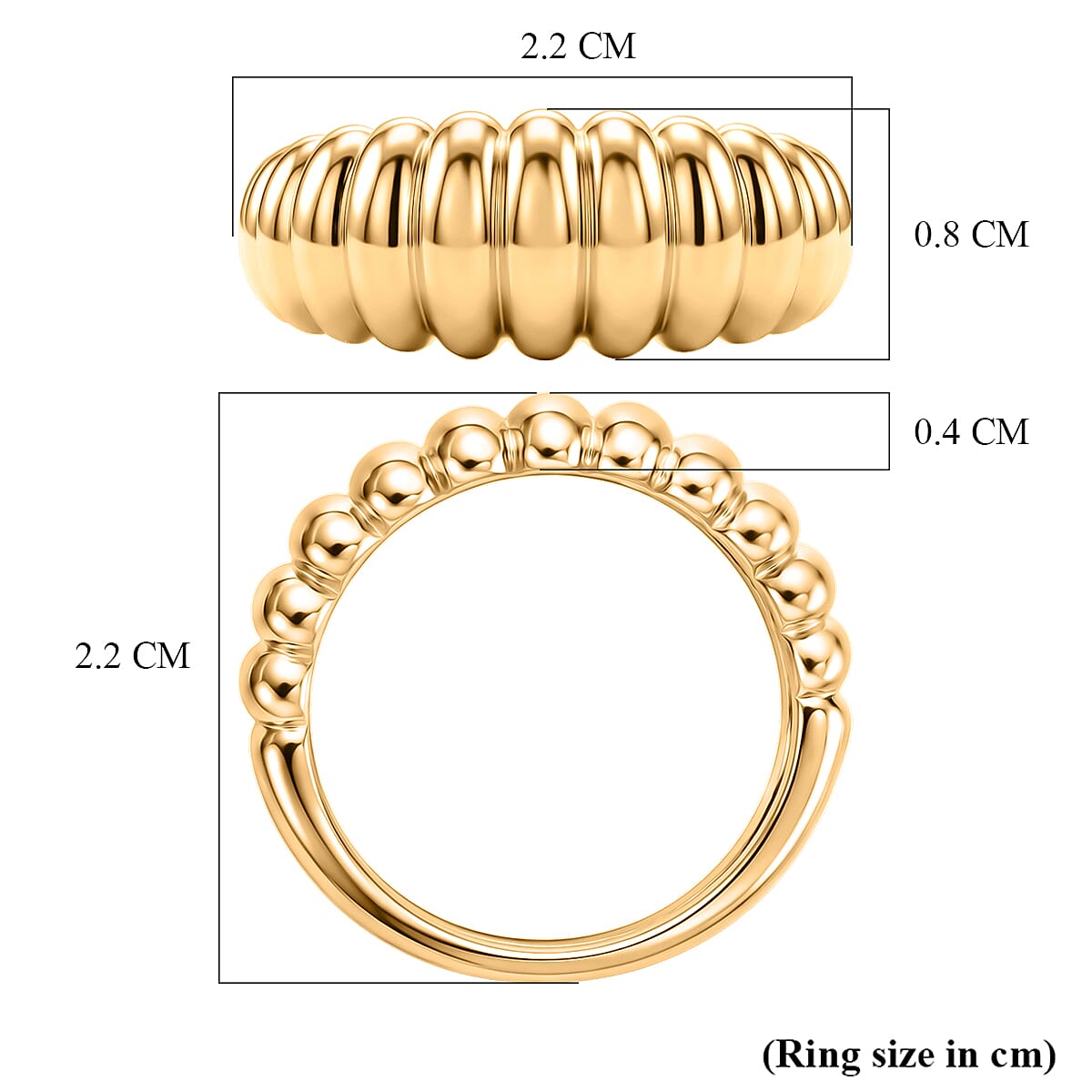EverTrue Bronzella Collection - Scalloped Ring in 18K Gold Plating