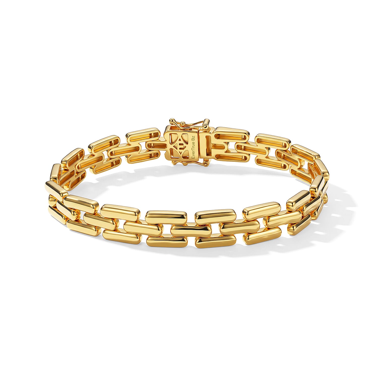 EverTrue Bronzella Collection - Linking Bracelet (Size - 7.5) in Yellow Gold Tone