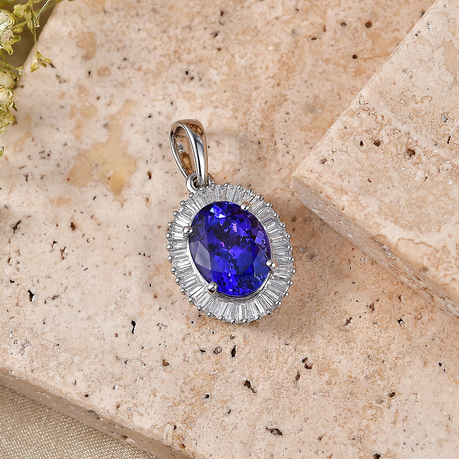 BLACK FRIDAY HEIRLOOM DEAL - Rhapsody 950 Platinum AAAA Intense Vivid Tanzanite (5.18 Ct) & Natural White Diamond (0.90 VS-E-F) Pendant 6.05 Ct