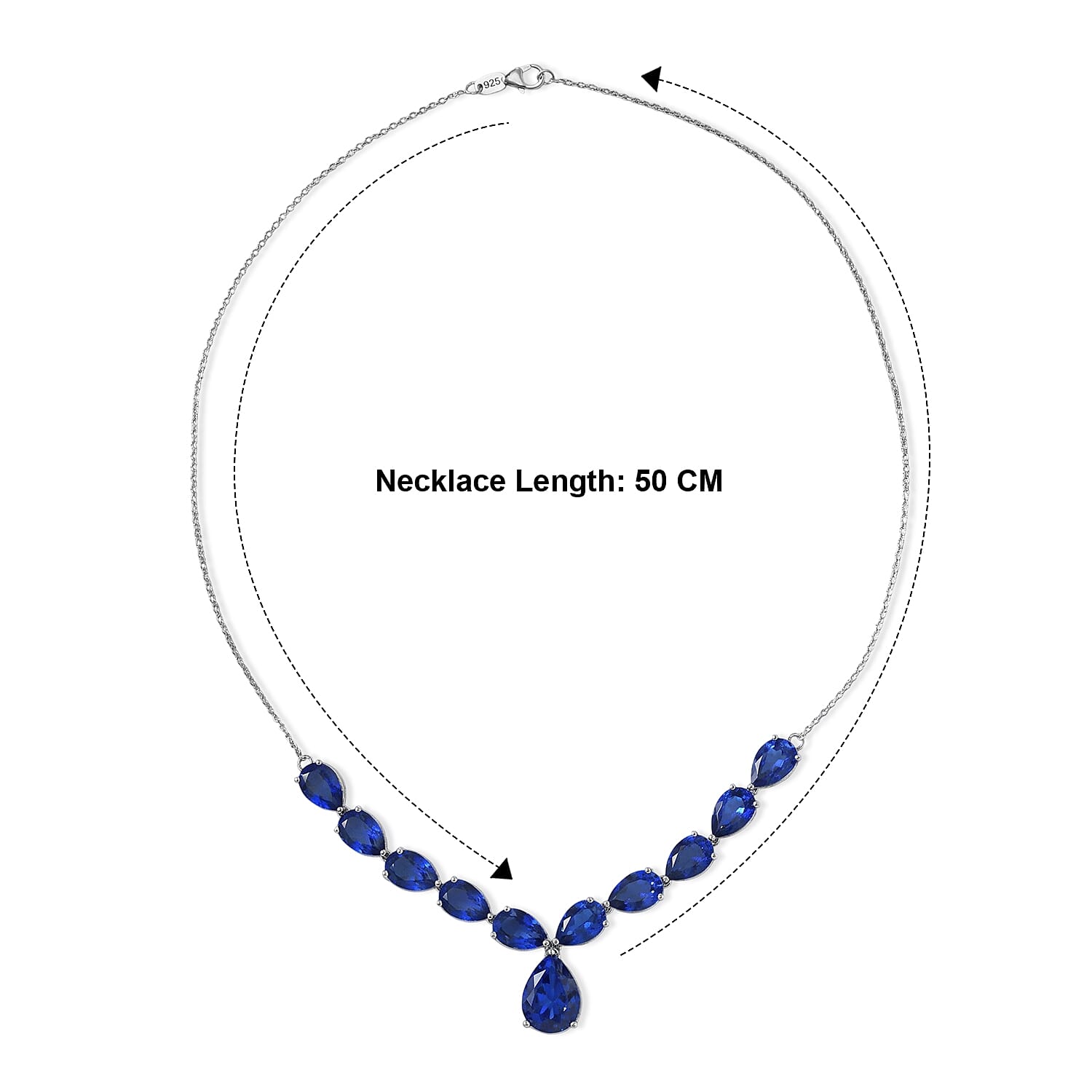 D'Joy - Ceylon Color Quartz Necklace (Size - 20) in Rhodium Overlay Sterling Silver 39.83 Ct.