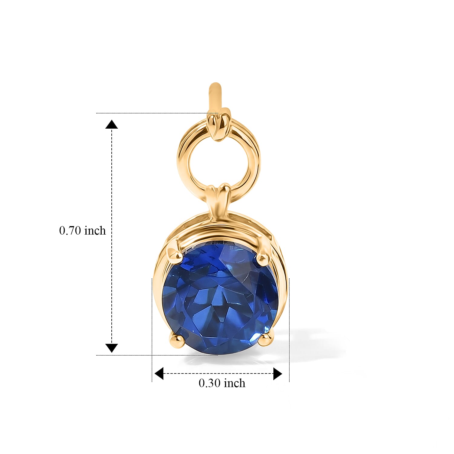 D'Joy - Ceylon Color Quartz Dangling Earring with Push Post in Yellow Gold Plated Sterling Silver 4.60 Ct.