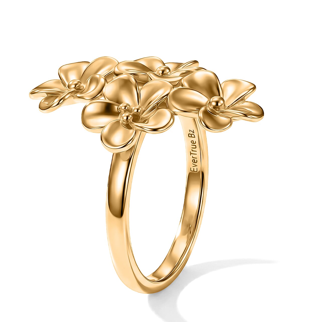 DOD- EverTrue Bronzella Collection - Floral Ring in 18K Gold Plating