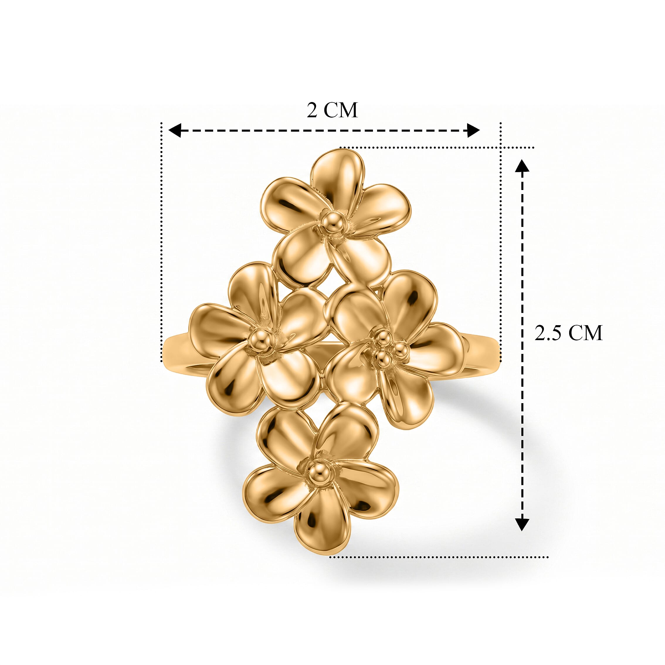 DOD- EverTrue Bronzella Collection - Floral Ring in 18K Gold Plating