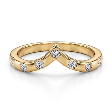 Luxuriant - Lab Grown Diamond (SI-G-H) Wishbone Ring in 18K Vermeil Yellow Gold Plated Sterling Silver 0.25 Ct.