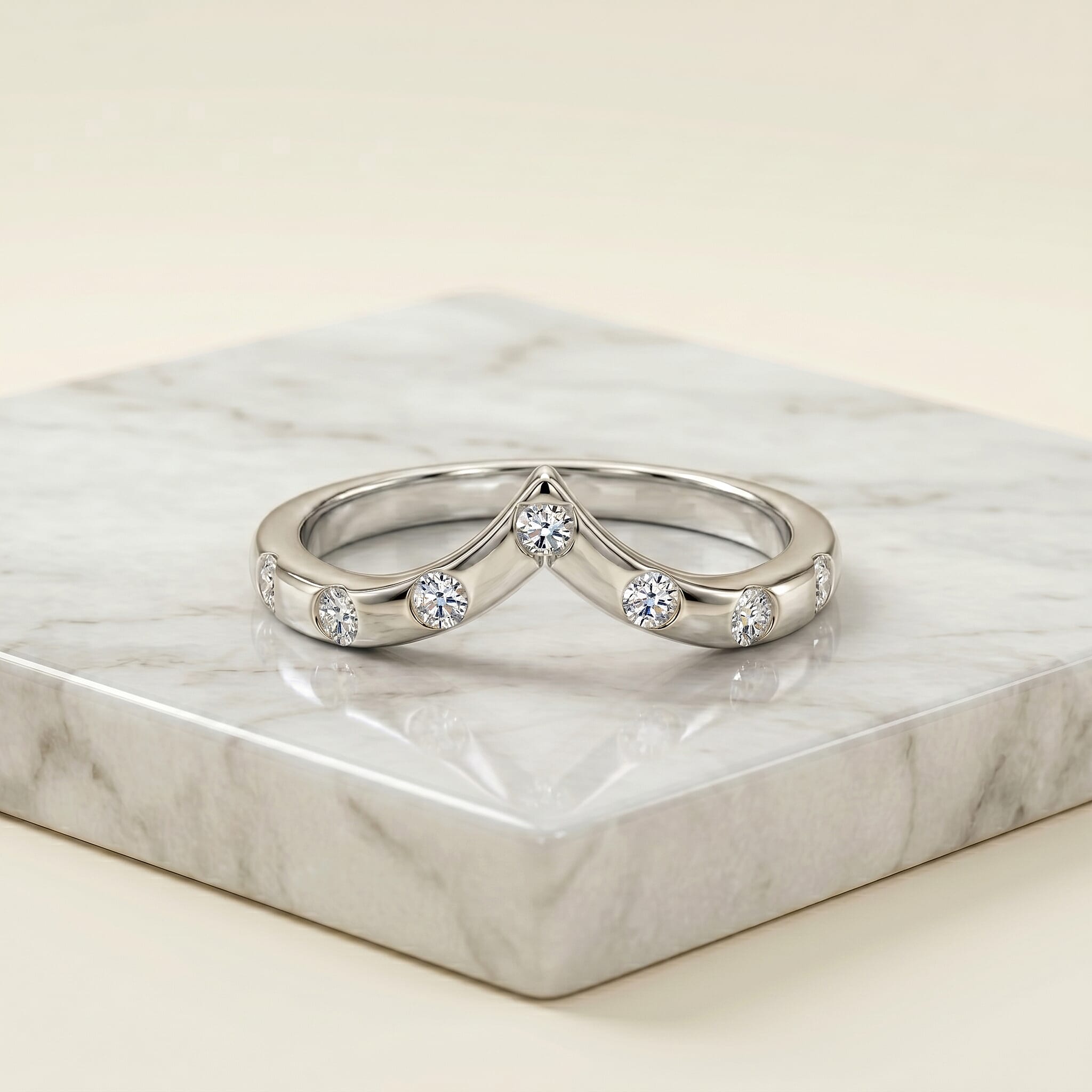 LUXURIANT - Lab Grown Diamond (SI-G-H) Wishbone Ring in Sterling Silver
