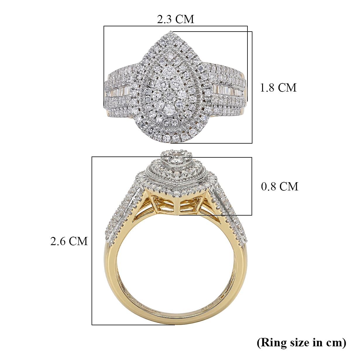 Luxuriant - Lab Grown Diamond (SI-G-H) Ring in 18K Vermeil Yellow Gold Plated Sterling Silver 1.00 Ct.