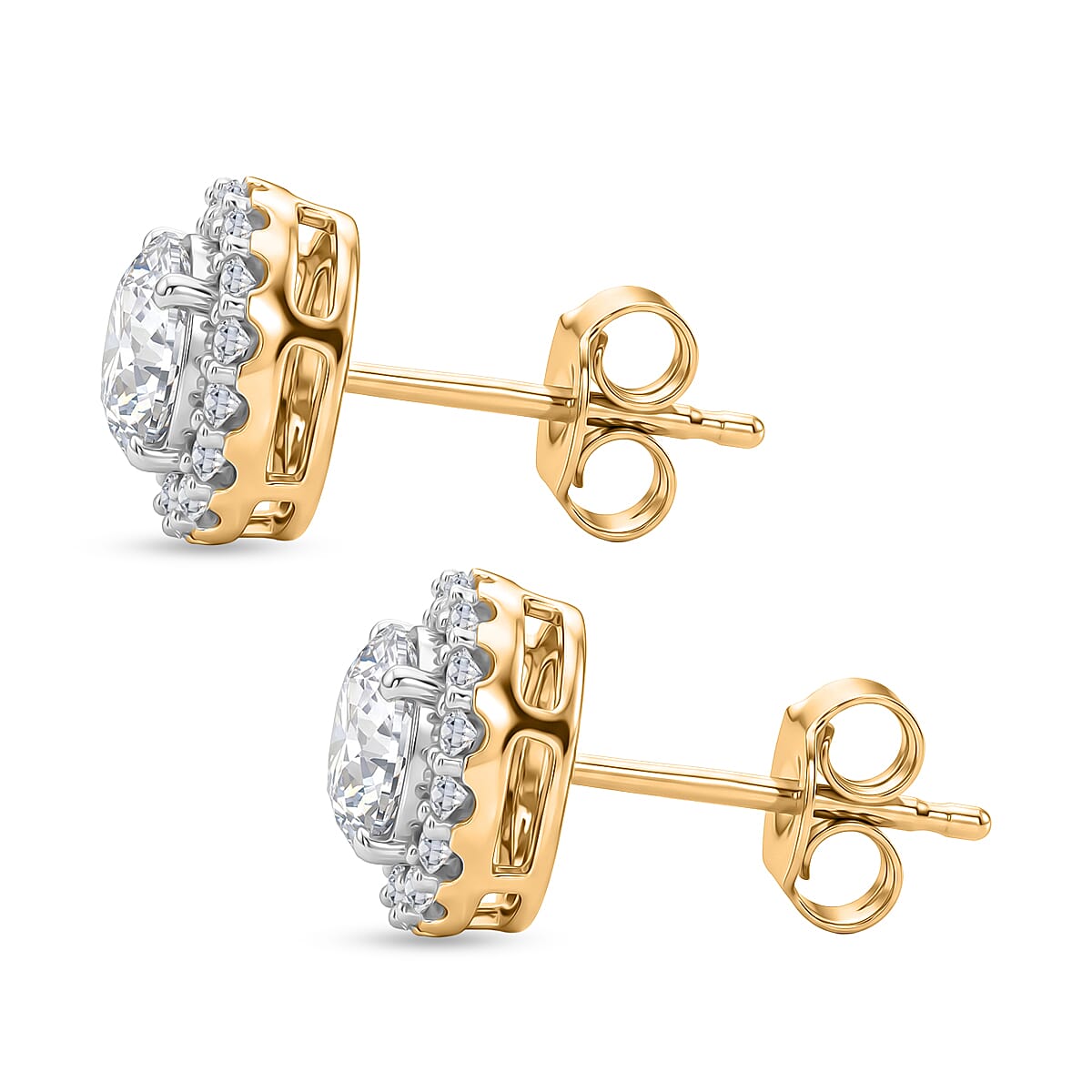 Luxuriant - Lab Grown Diamond (SI-G-H) Earring with Push Post in 18K Vermeil Yellow Gold Plated Sterling Silver 2.00 Ct.