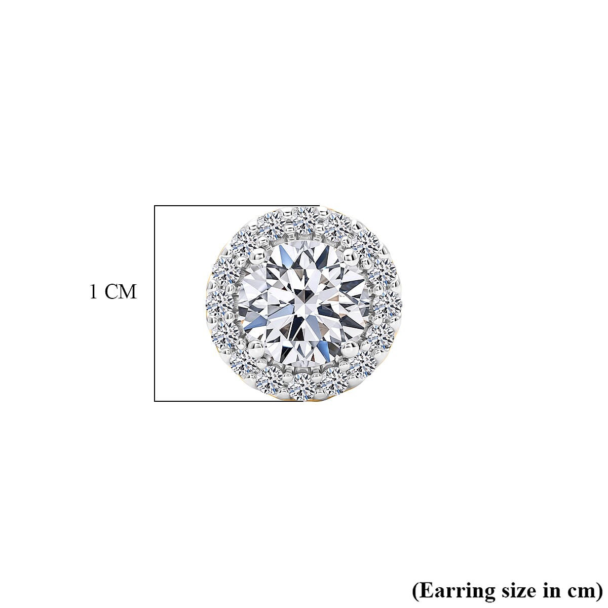 Luxuriant - Lab Grown Diamond (SI-G-H) Earring with Push Post in 18K Vermeil Yellow Gold Plated Sterling Silver 2.00 Ct.