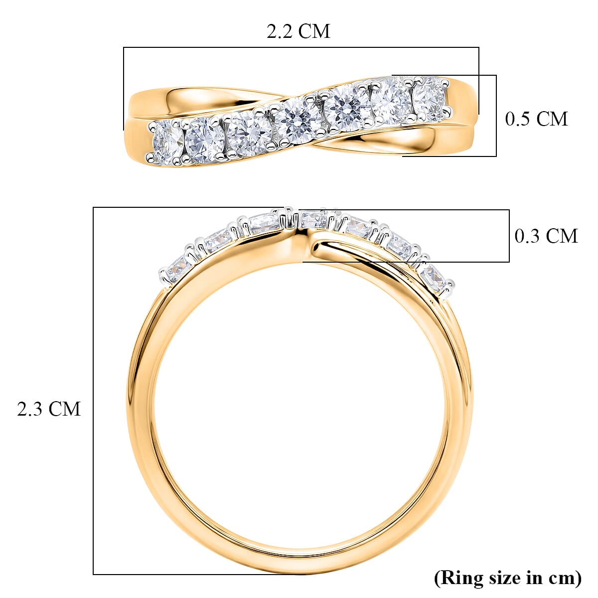 Luxuriant - Lab Grown Diamond (SI-G-H) Ring in Rhodium Overlay Sterling Silver 0.50 Ct.