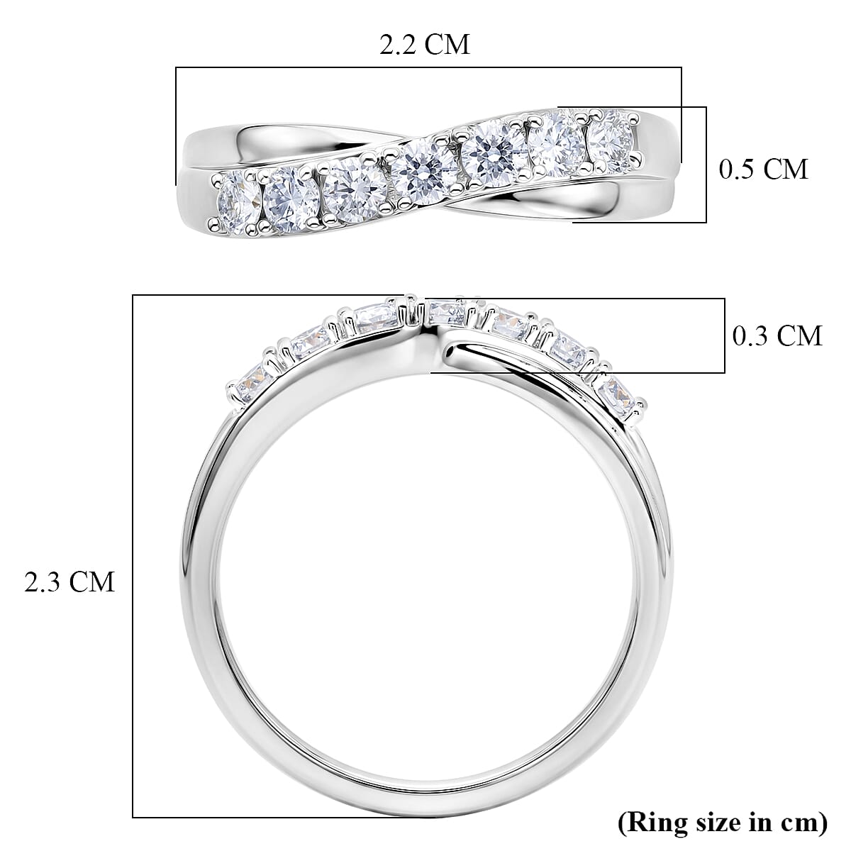 Luxuriant - Lab Grown Diamond (SI-G-H) Ring in Rhodium Overlay Sterling Silver 0.50 Ct.