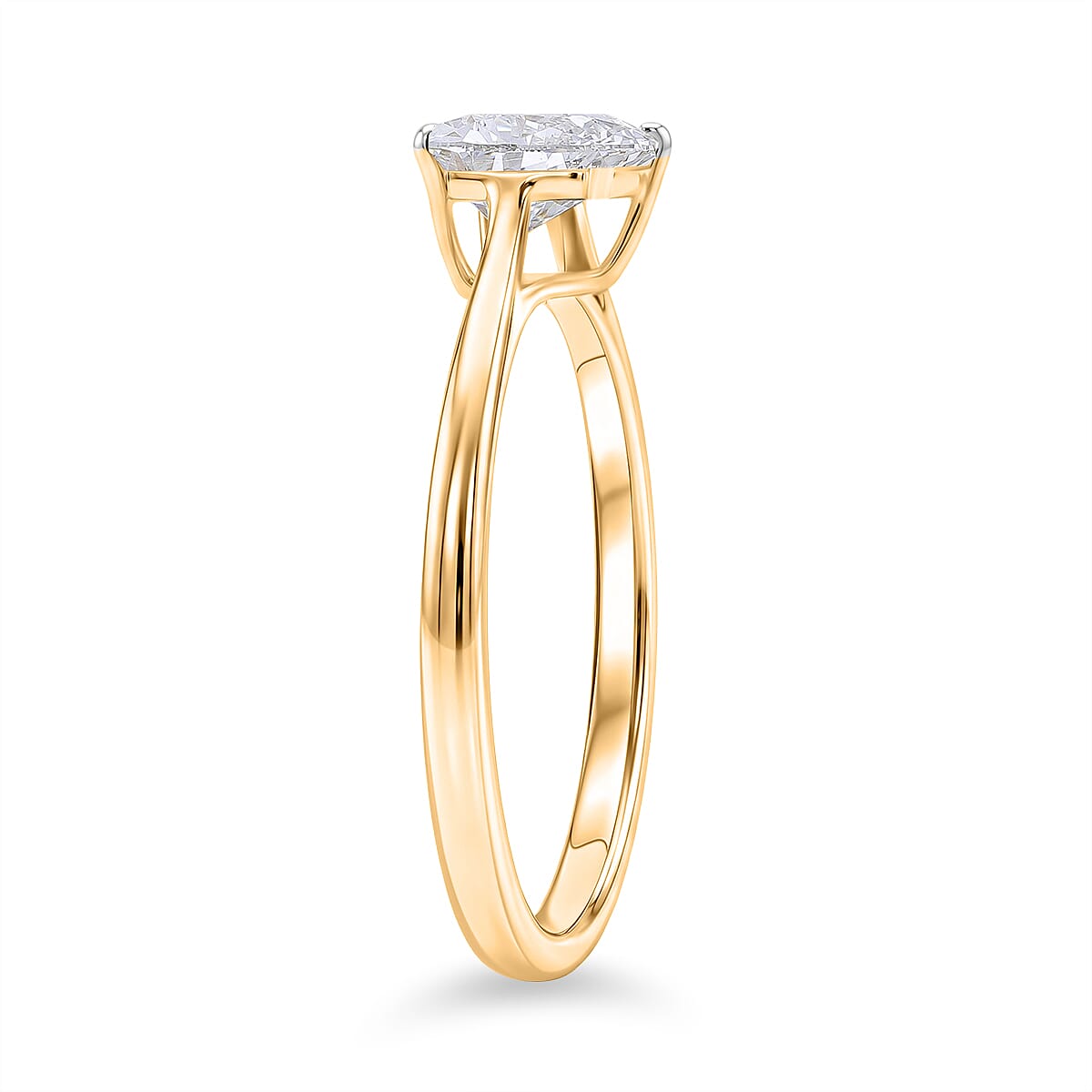 LUXURIANT 1 Ct. Lab Grown Diamond Solitaire Ring in Sterling Silver