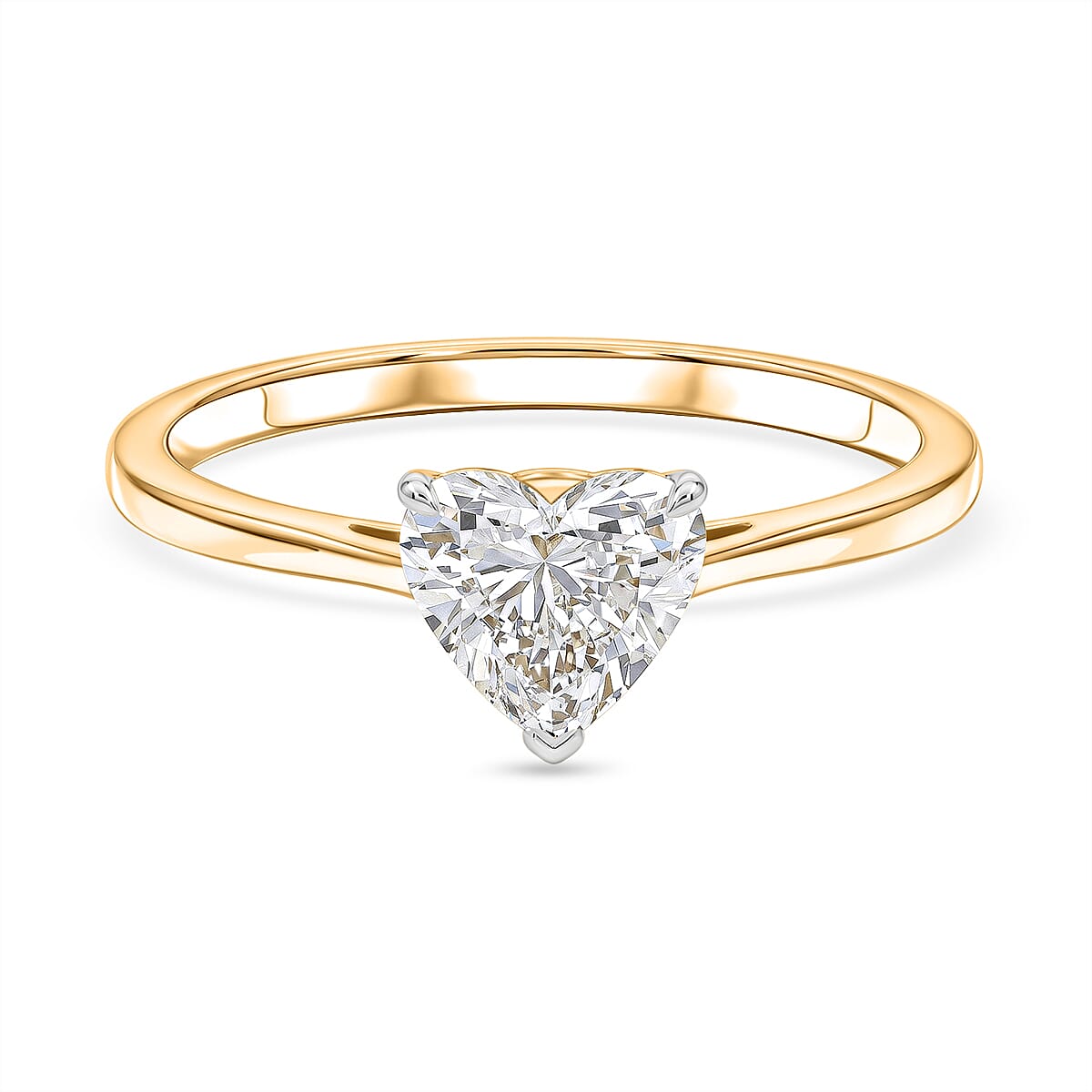 LUXURIANT 1 Ct. Lab Grown Diamond Solitaire Ring in Sterling Silver