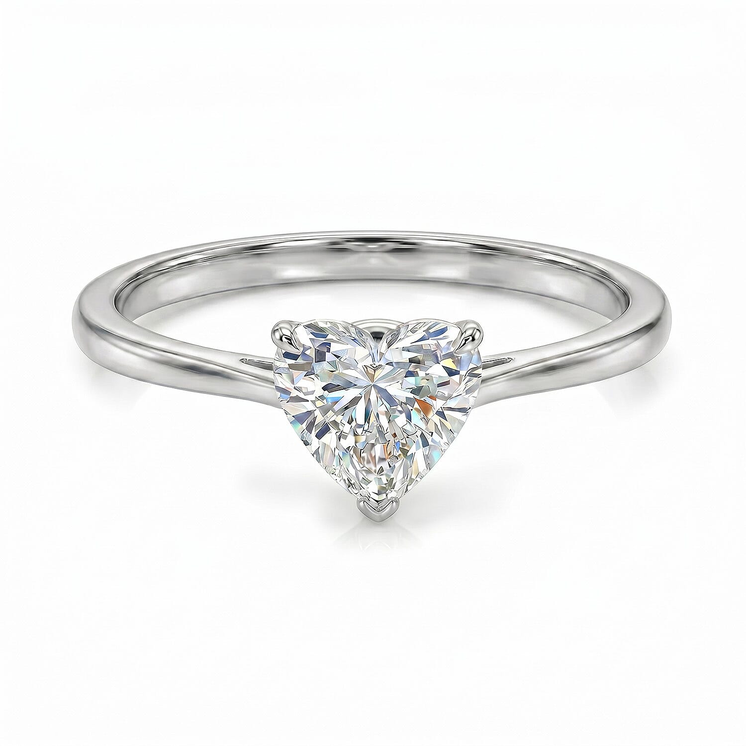 LUXURIANT 1 Ct. Lab Grown Diamond Solitaire Ring in Sterling Silver