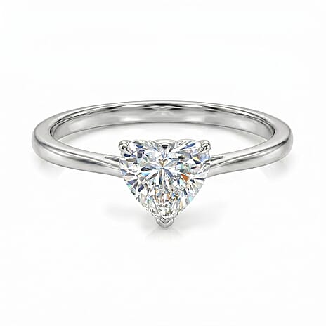 Luxuriant Lab Grown Diamond Ring in Rhodium OverlaySterling Silver  1.040  Ct.