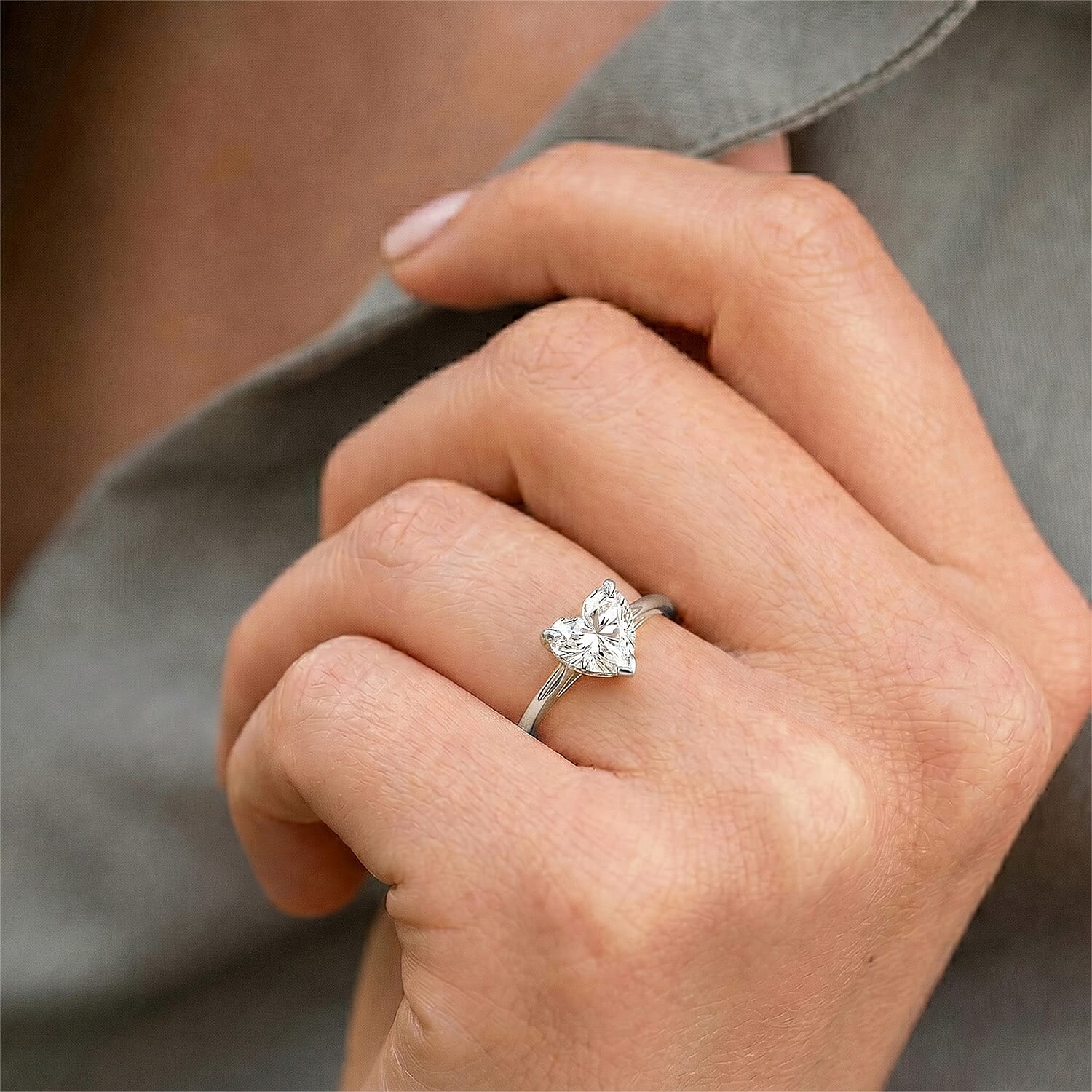 LUXURIANT 1 Ct. Lab Grown Diamond Solitaire Ring in Sterling Silver