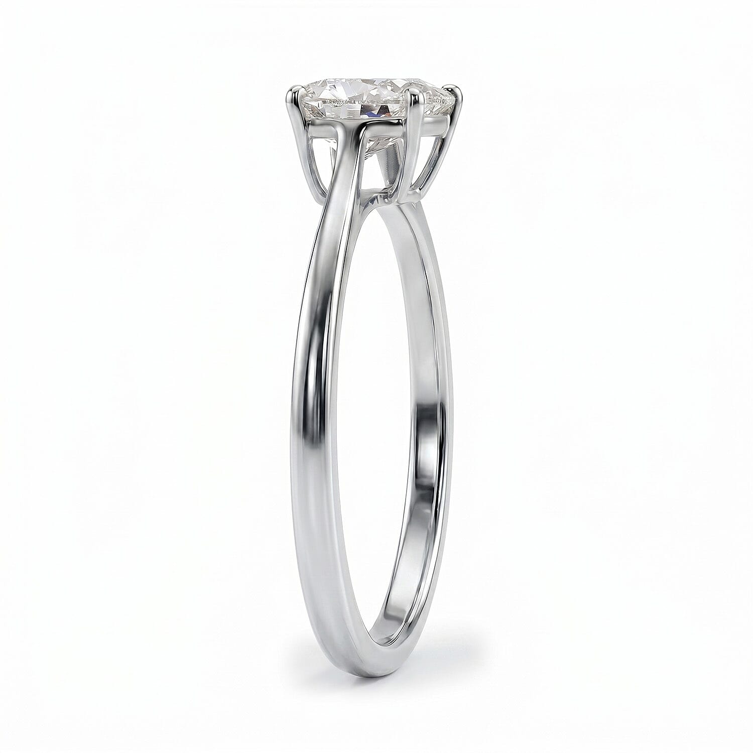 LUXURIANT 1 Ct. Lab Grown Diamond Solitaire Ring in Sterling Silver