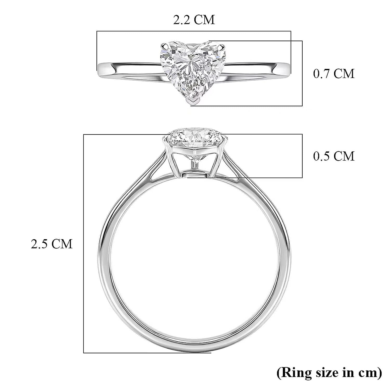 LUXURIANT 1 Ct. Lab Grown Diamond Solitaire Ring in Sterling Silver