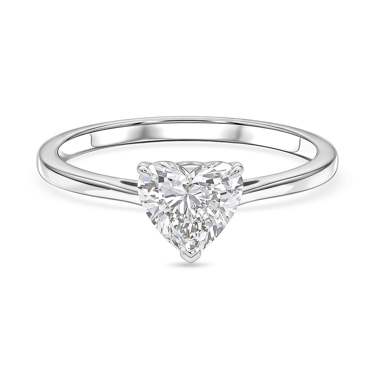 LUXURIANT 1 Ct. Lab Grown Diamond Solitaire Ring in Sterling Silver