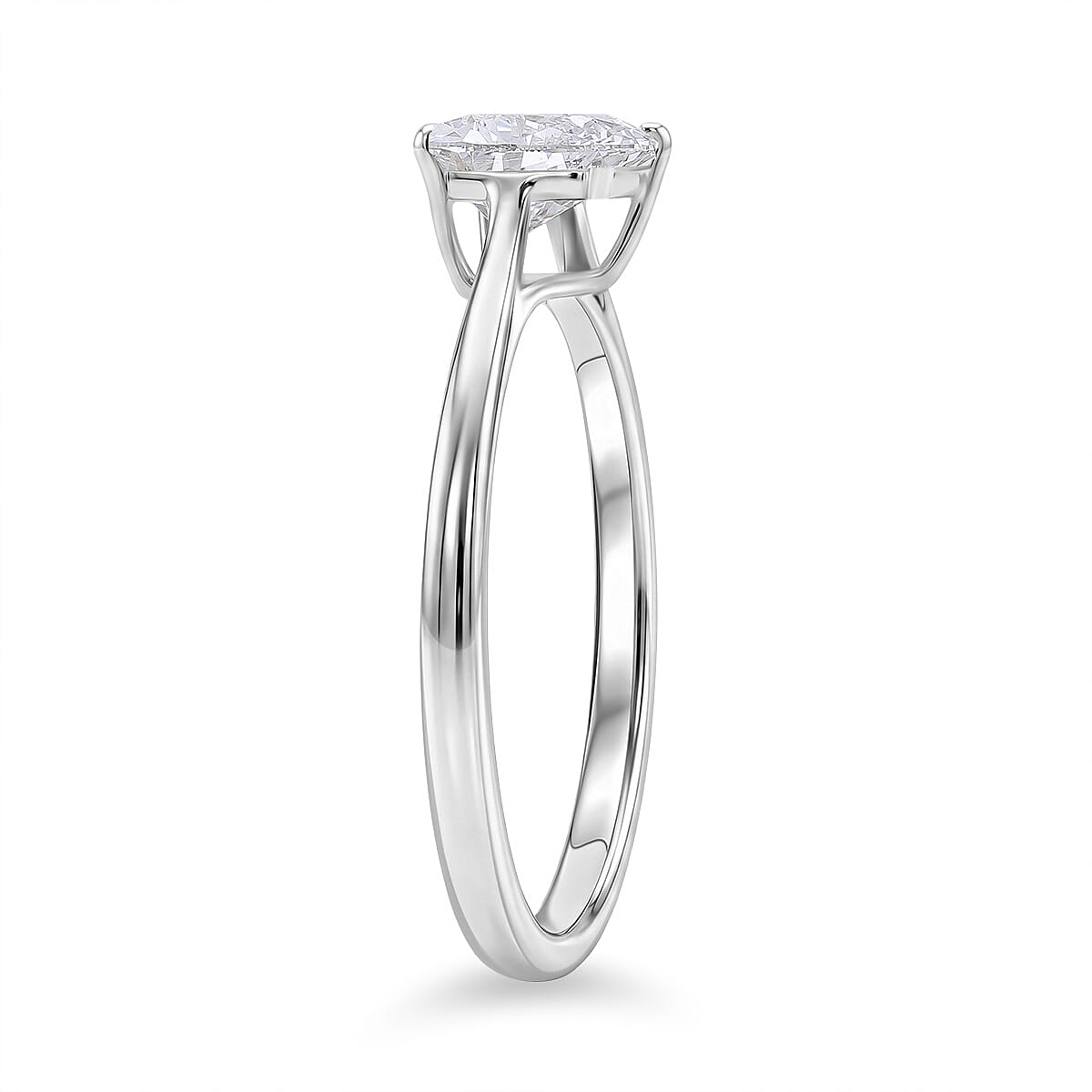 LUXURIANT 1 Ct. Lab Grown Diamond Solitaire Ring in Sterling Silver