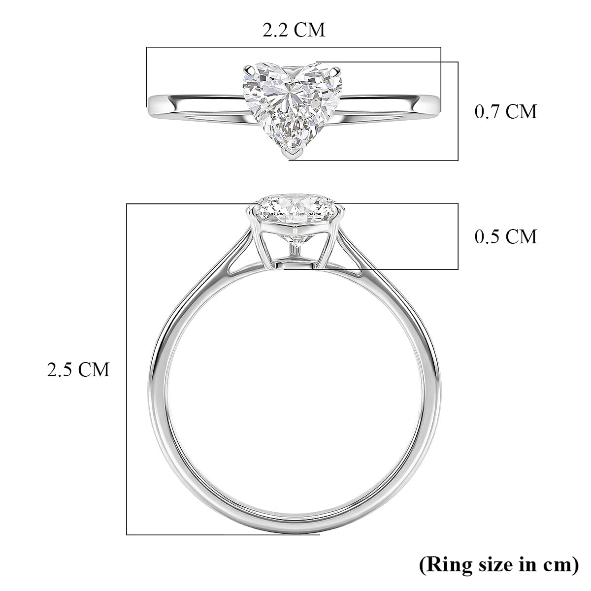 LUXURIANT 1 Ct. Lab Grown Diamond Solitaire Ring in Sterling Silver