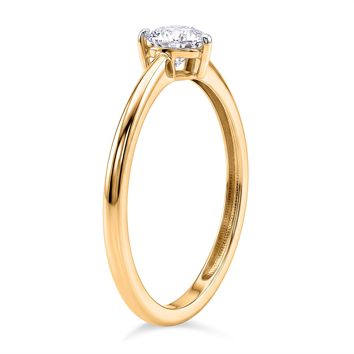 Luxuriant - Lab Grown Diamond (SI-G-H) Heart Ring in 18K Vermeil Yellow Gold Plated Sterling Silver 0.50 Ct.