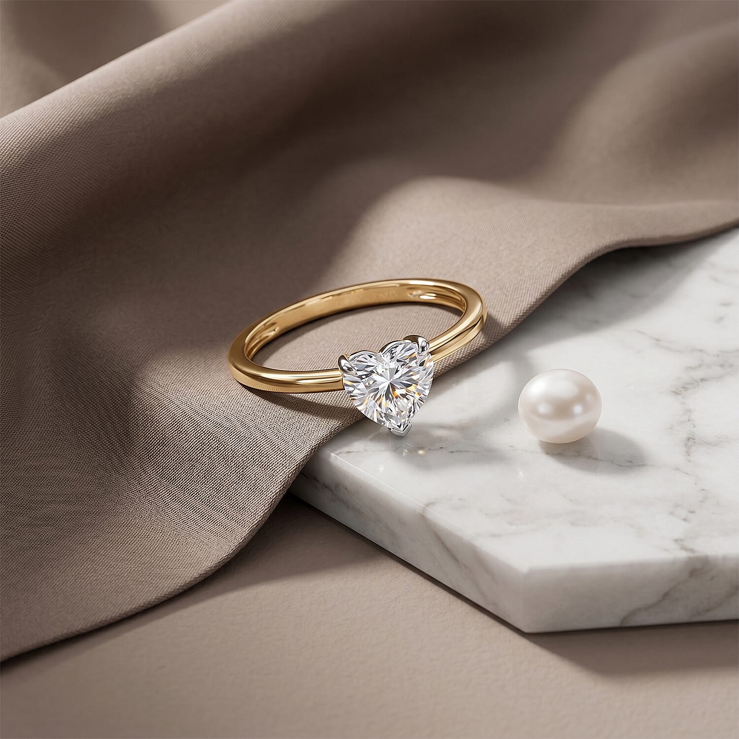 LUXURIANT 0.5 Ct. Lab Grown Diamond Solitaire Ring in Sterling Silver
