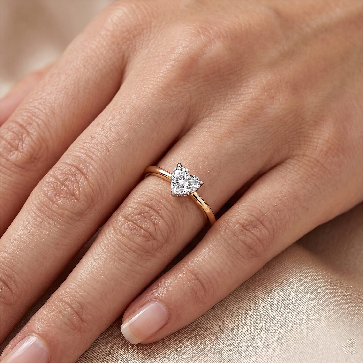 LUXURIANT 0.5 Ct. Lab Grown Diamond Solitaire Ring in Sterling Silver