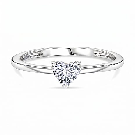 Luxuriant Lab Grown Diamond Ring in Rhodium OverlaySterling Silver  0.500  Ct.