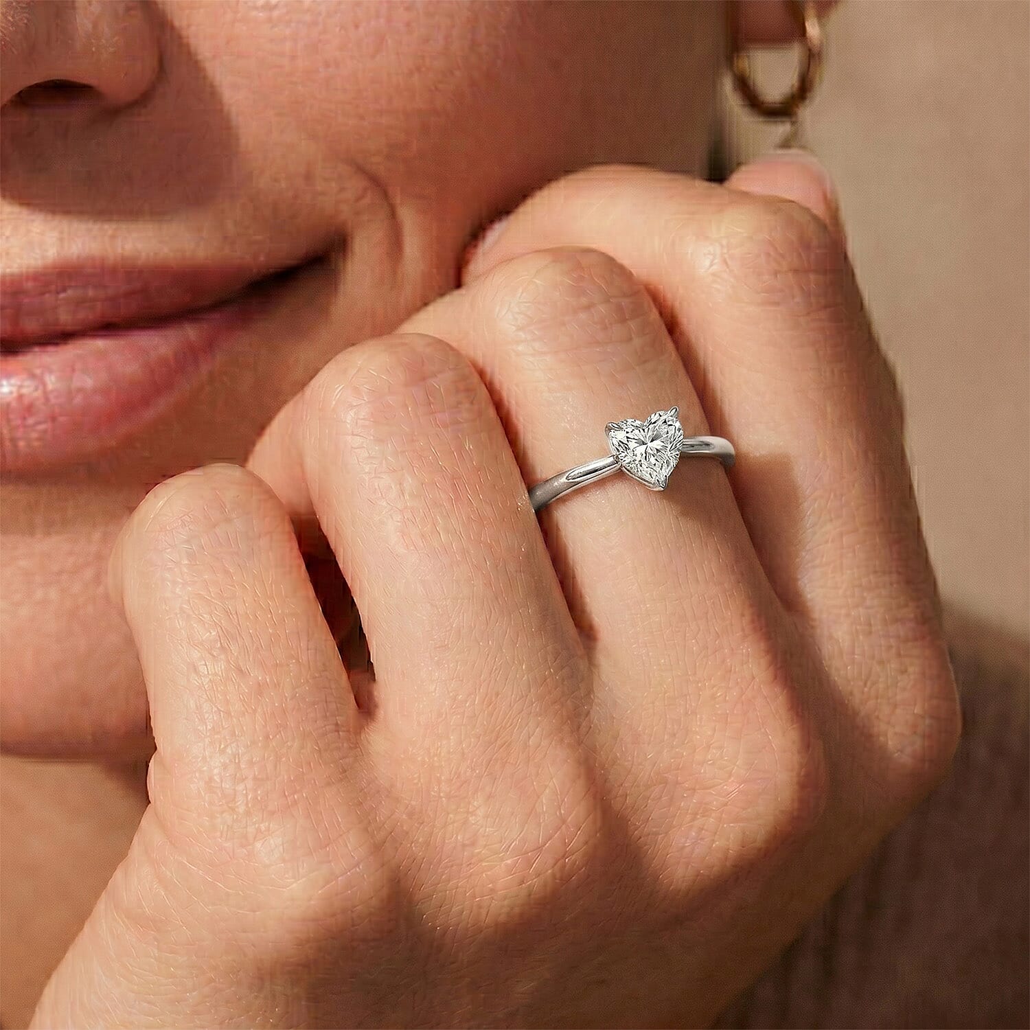 LUXURIANT 0.5 Ct. Lab Grown Diamond Solitaire Ring in Sterling Silver
