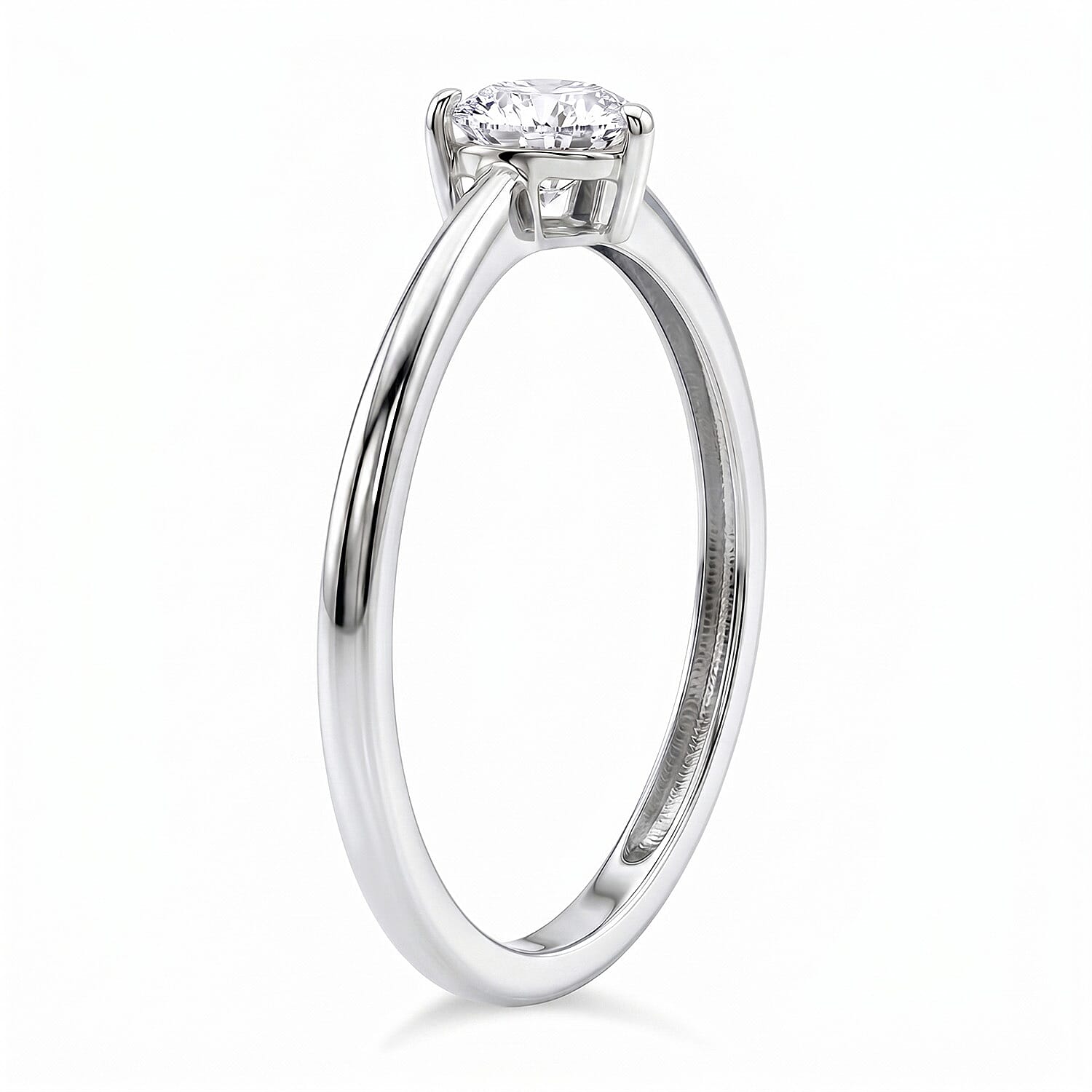 LUXURIANT 0.5 Ct. Lab Grown Diamond Solitaire Ring in Sterling Silver
