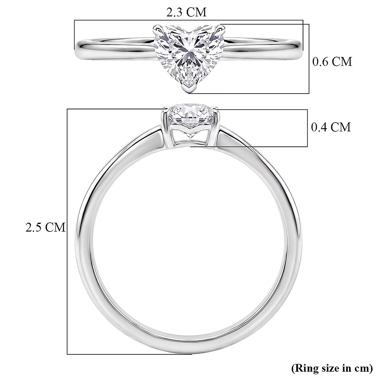 LUXURIANT 0.5 Ct. Lab Grown Diamond Solitaire Ring in Sterling Silver