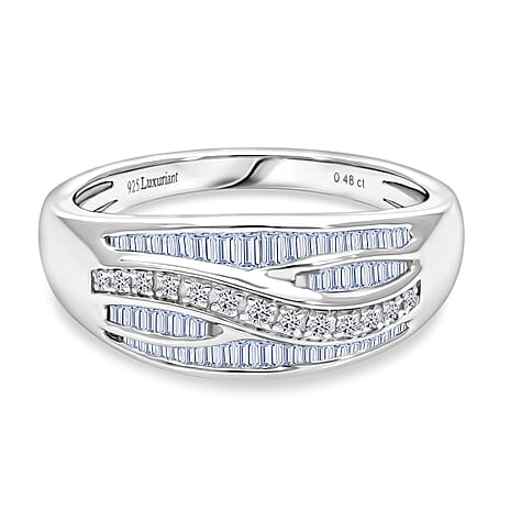 Live From Vegas - Luxuriant - Lab Grown Diamond (SI-G-H) Ring in Rhodium Overlay Sterling Silver 0.50 Ct.
