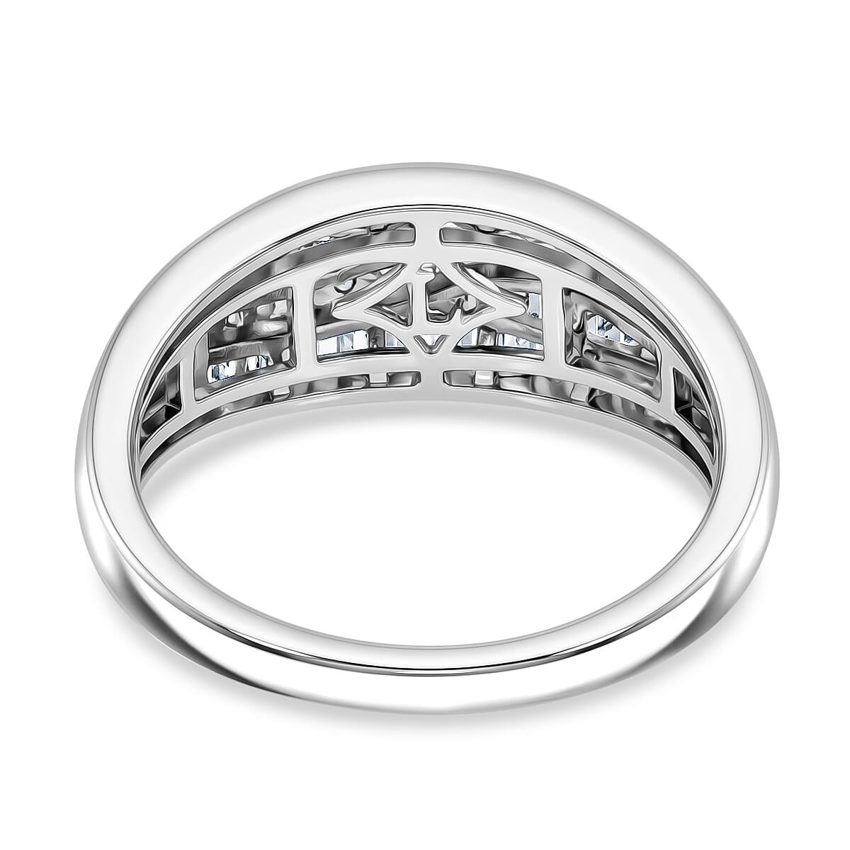 Live From Vegas - Luxuriant - Lab Grown Diamond (SI-G-H) Ring in Rhodium Overlay Sterling Silver 0.50 Ct.