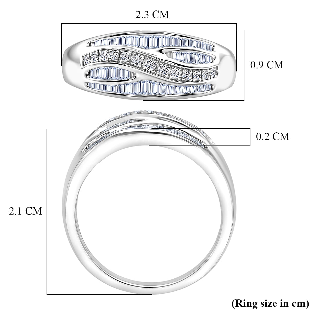 Live From Vegas - Luxuriant - Lab Grown Diamond (SI-G-H) Ring in Rhodium Overlay Sterling Silver 0.50 Ct.