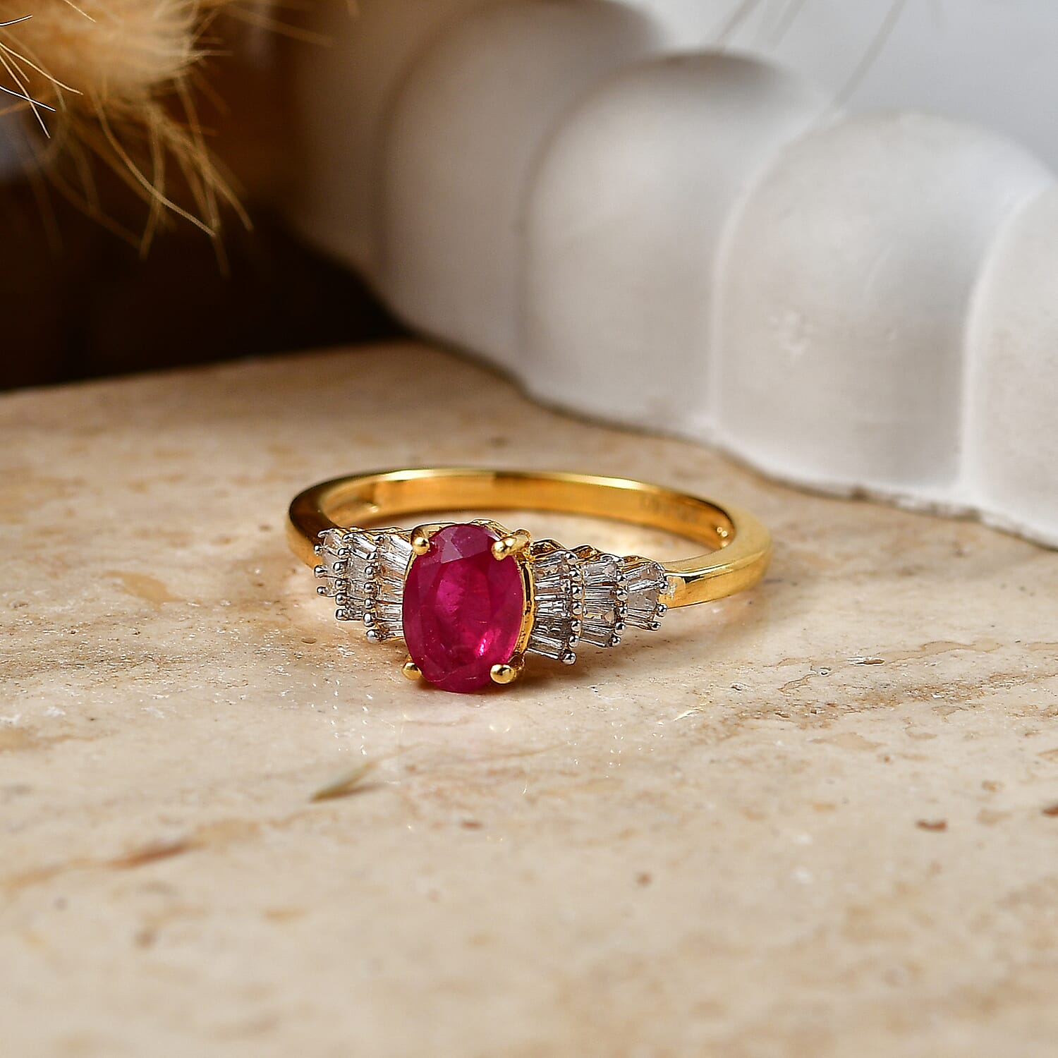 White Diamond Ring in Sterling Silver