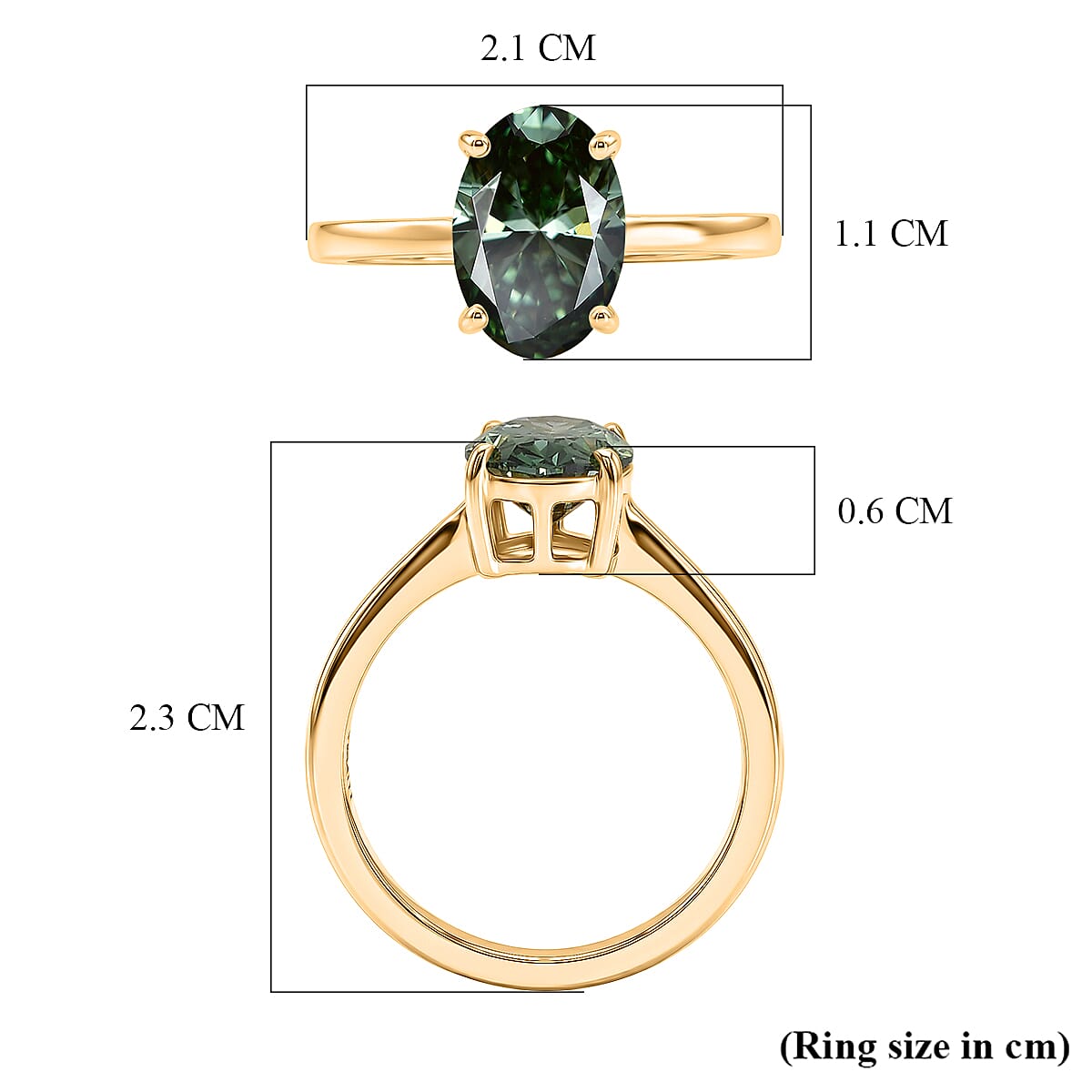 Manhattan Close Out Deal - 14K Yellow Gold SGL Certified Lab Grown Green Diamond (SI) Solitaire Ring 2.00 Ct.