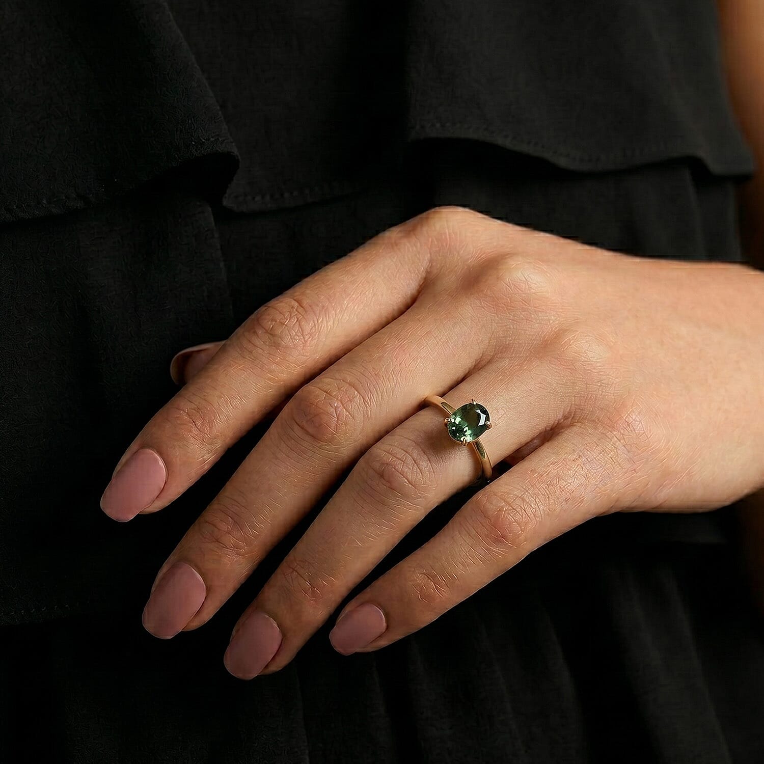 Manhattan Close Out Deal - 14K Yellow Gold SGL Certified Lab Grown Green Diamond (SI) Solitaire Ring 2.00 Ct.