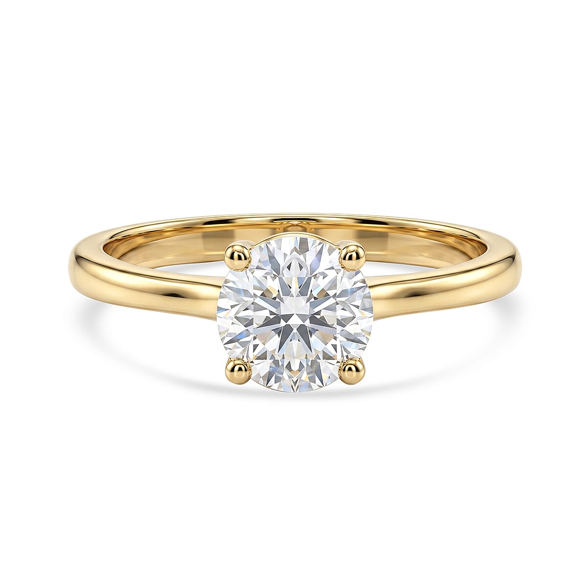 Luxuriant - 9K Yellow Gold SGL Certified Lab Grown Diamond (SI-G-H) Solitaire Ring 1.08 Ct.