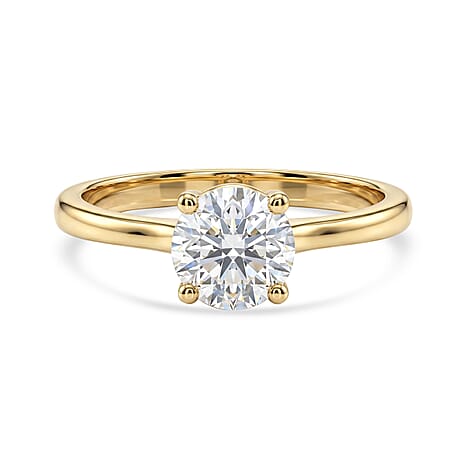 Luxuriant - 9K Yellow Gold SGL Certified Lab Grown Diamond (SI-G-H) Solitaire Ring 1.08 Ct.
