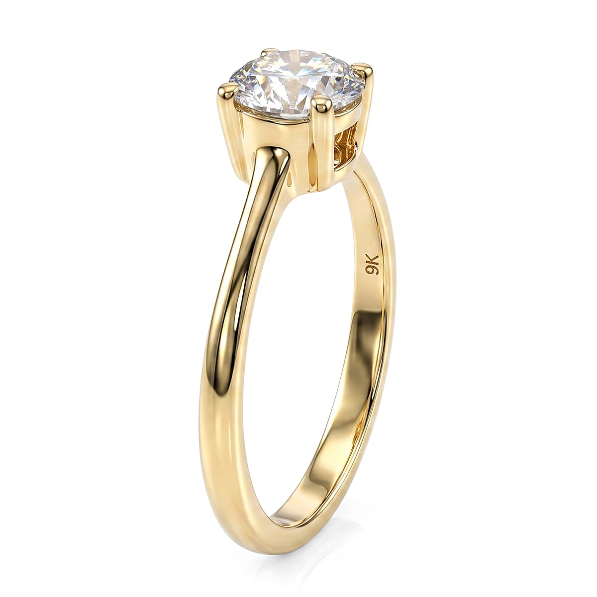 Luxuriant - 9K Yellow Gold SGL Certified Lab Grown Diamond (SI-G-H) Solitaire Ring 1.08 Ct.