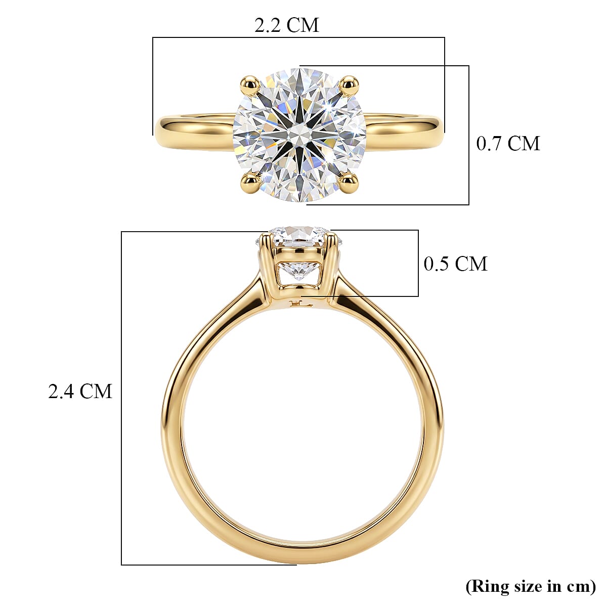 Luxuriant - 9K Yellow Gold SGL Certified Lab Grown Diamond (SI-G-H) Solitaire Ring 1.08 Ct.