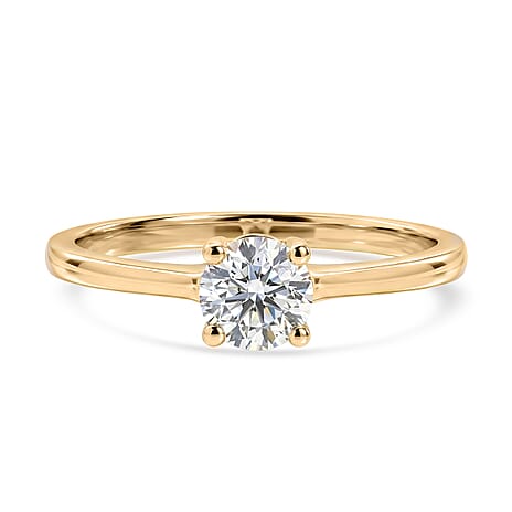 Luxuriant - 9K Yellow Gold Lab Grown Diamond Solitaire Ring 0.50 Ct.