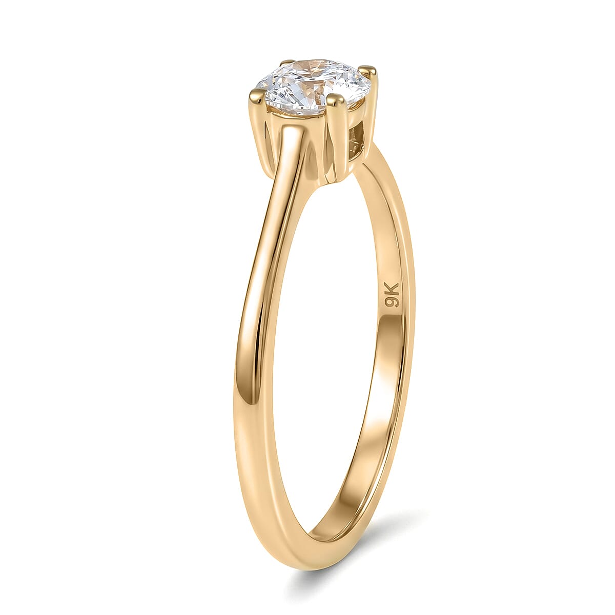 Luxuriant - 9K Yellow Gold Lab Grown Diamond Solitaire Ring 0.50 Ct.