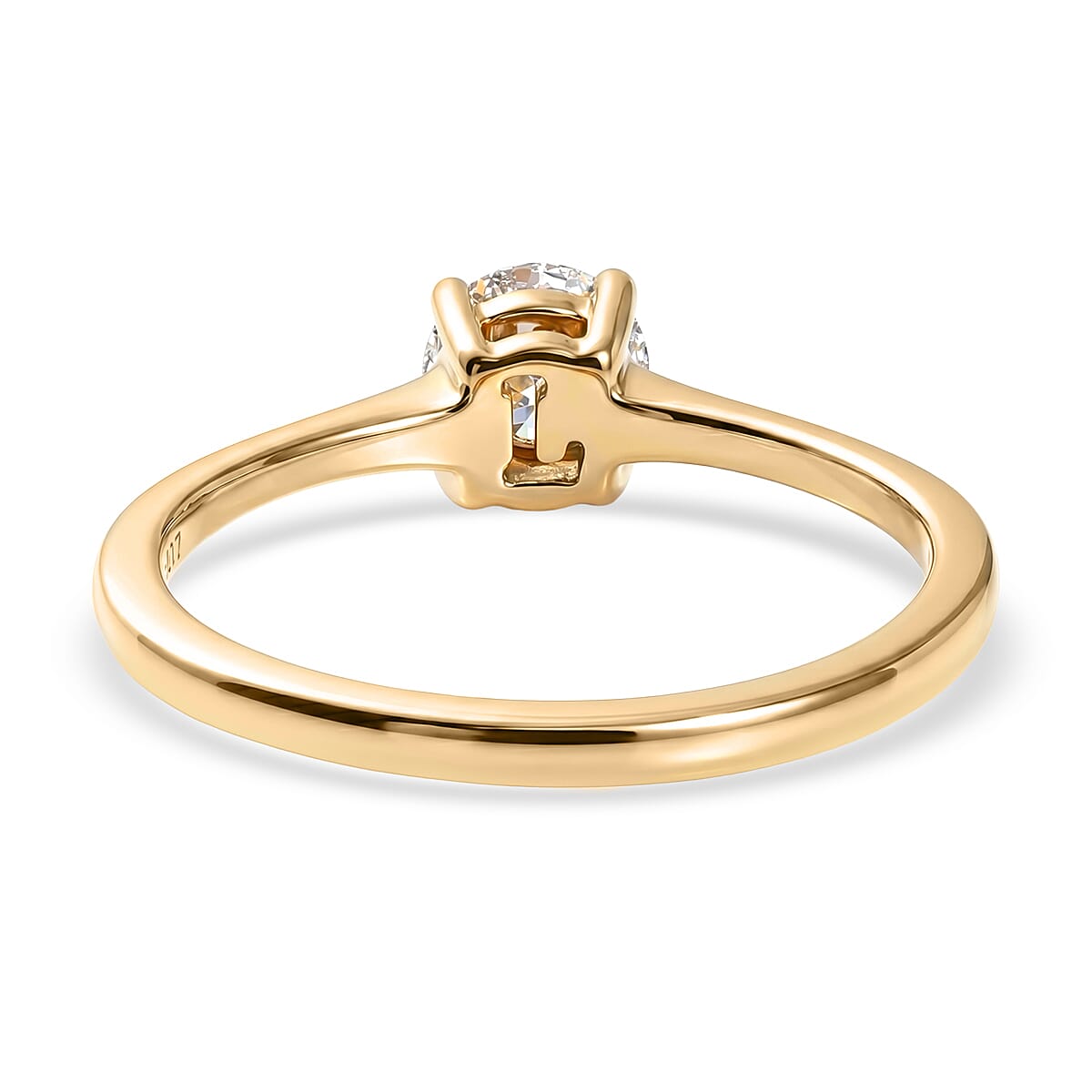 Luxuriant - 9K Yellow Gold Lab Grown Diamond Solitaire Ring 0.50 Ct.