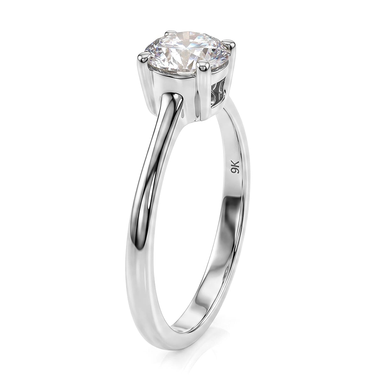 Luxuriant - 9K White Gold SGL Certified Lab Grown Diamond (SI-G-H) Solitaire Ring 1.07 Ct.