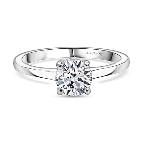 Luxuriant - 950 Platinum IGI Certified Lab Grown Diamond (VS-E-F) Solitaire Ring 1.00 Ct, Platinum Wt.4.70 Gms