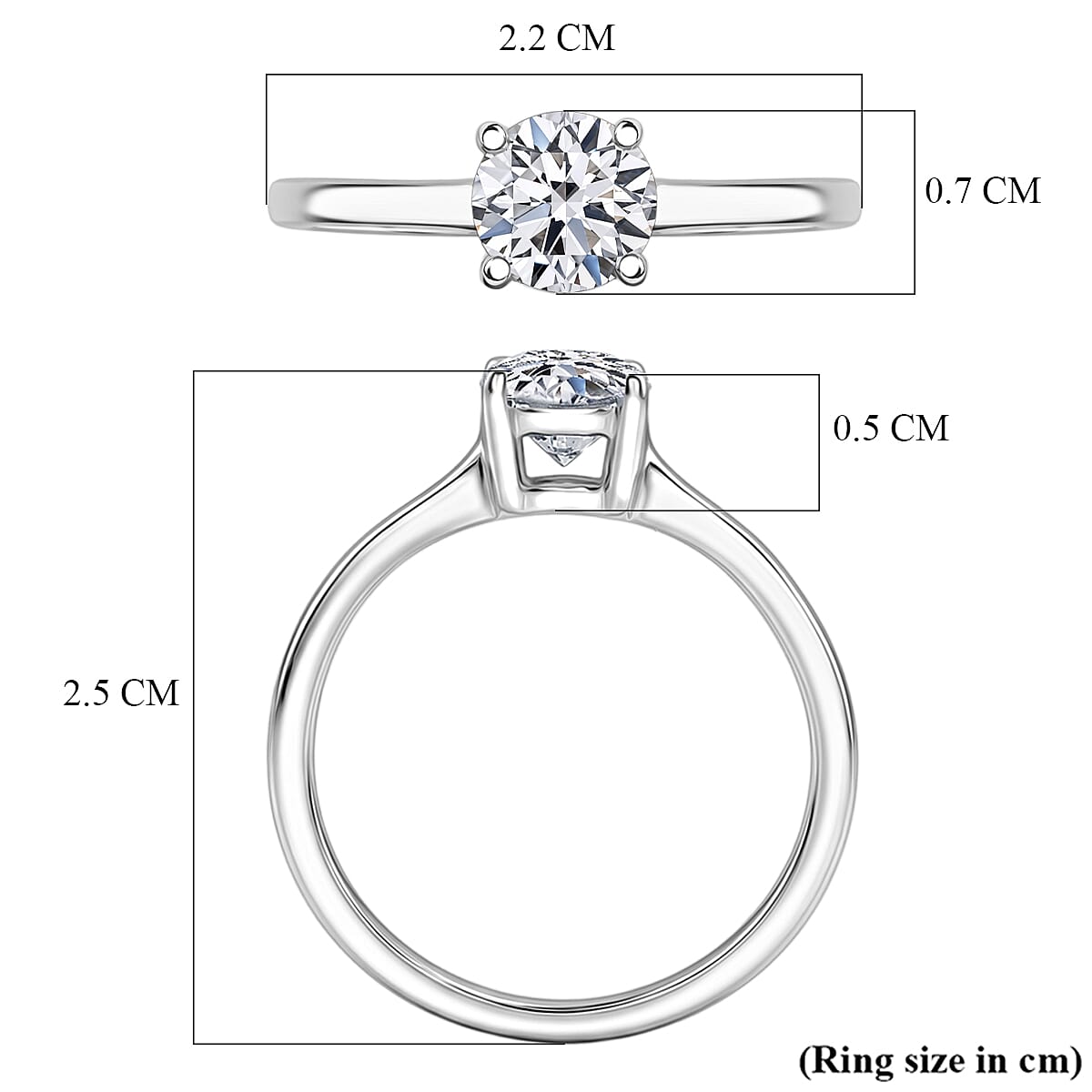 Luxuriant - 950 Platinum IGI Certified Lab Grown Diamond (VS-E-F) Solitaire Ring 1.00 Ct, Platinum Wt.4.70 Gms