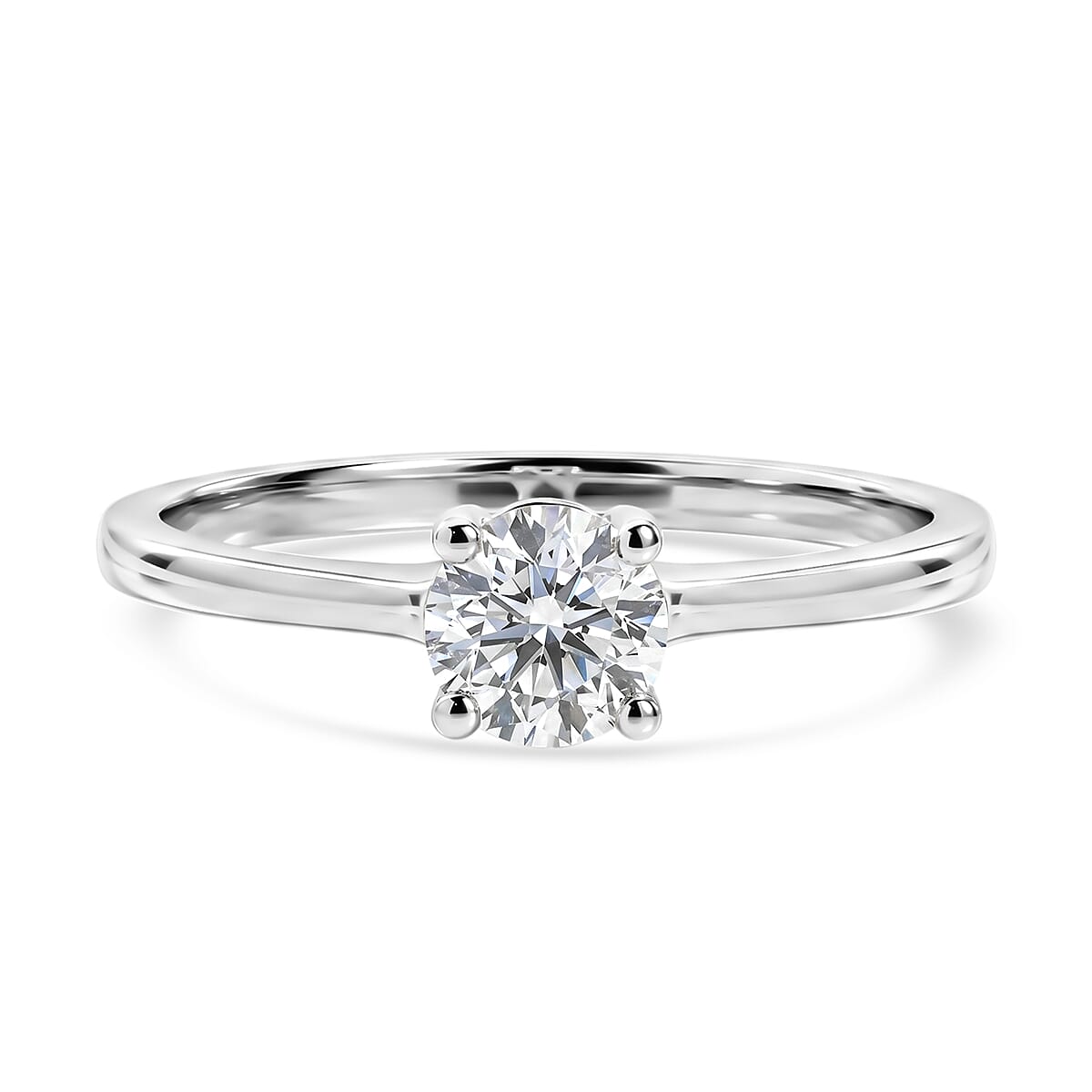 Luxuriant - 9K White Gold SGL Certified Lab Grown Diamond (SI-G-H) Solitaire Ring 0.50 Ct.