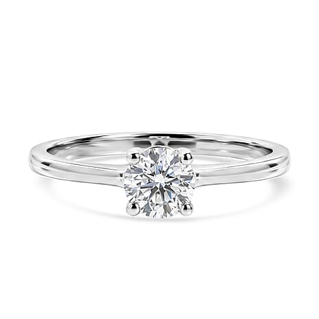 Luxuriant - 9K White Gold SGL Certified Lab Grown Diamond (SI-G-H) Solitaire Ring 0.50 Ct.